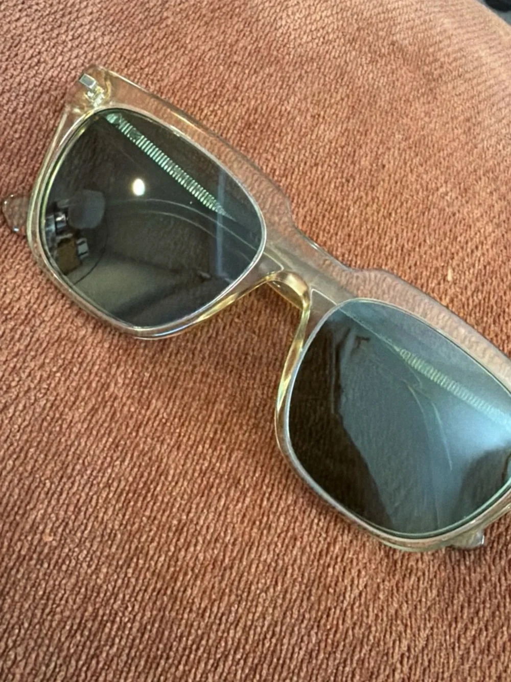 Prada polarized Clear Frame Sunglasses with Dark Lenses
